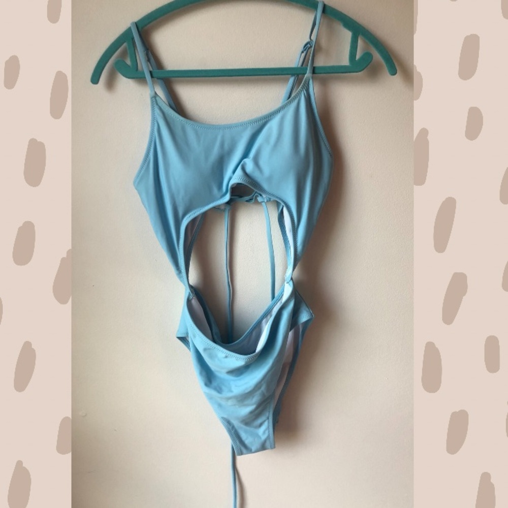 Blue Monokini One piece Swimsuit